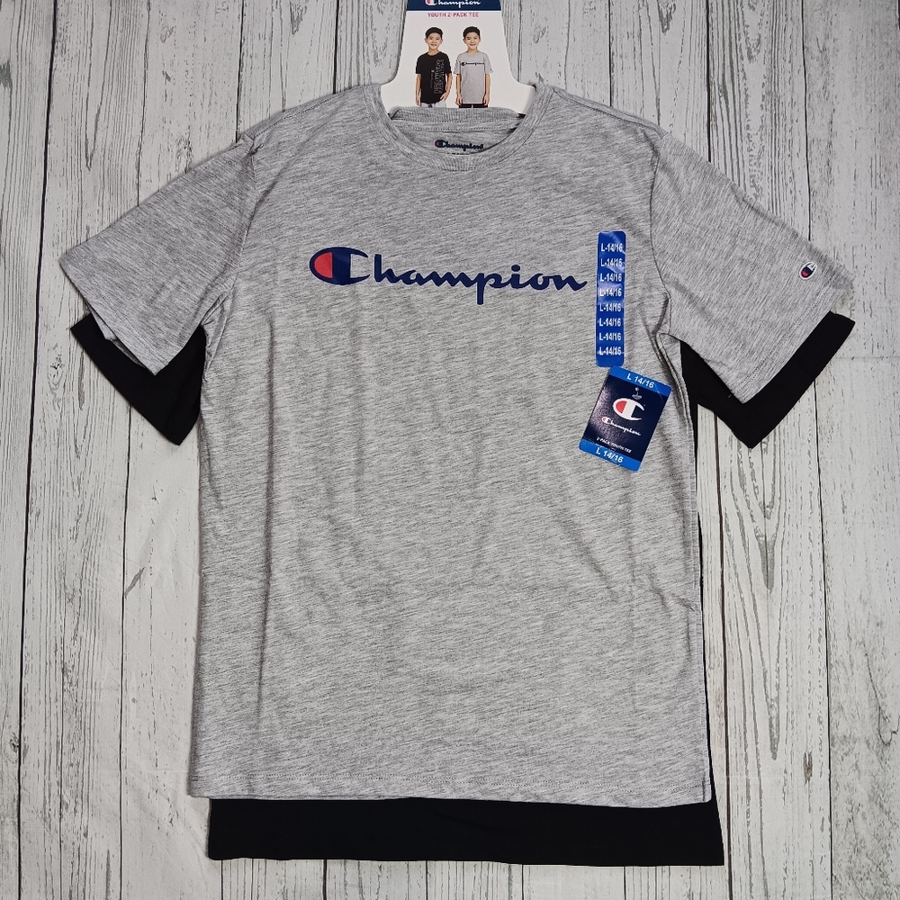 New Champion Youth Boy's 2 Pack T Shirt Size M(10/12)